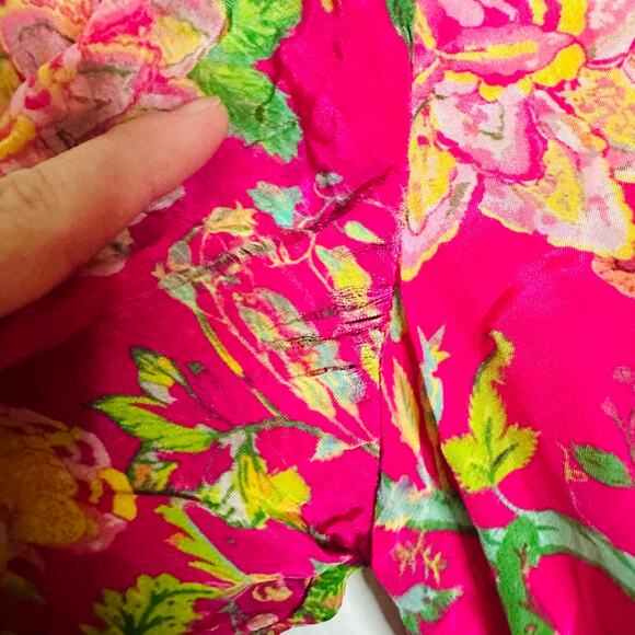 ROCOCO SAND Chloe Pink Floral Long Sleeves Wrap Maxi Dress Size Small - Picture 15 of 16